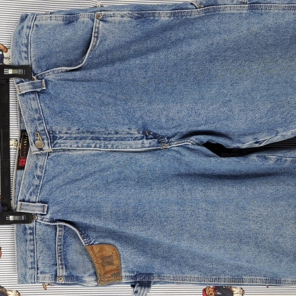Riggs Workwear by Wrangler dura shield med wash denim carpenter work jeans 42/30 - Picture 2 of 8